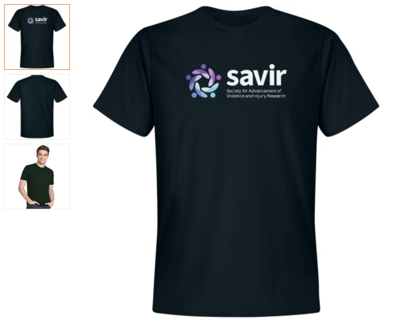 A black t-shirt with the word " savir ".